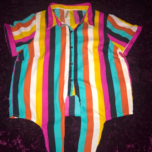 Multicolored, collared shirt by True Destiny. - Picture 1 of 1